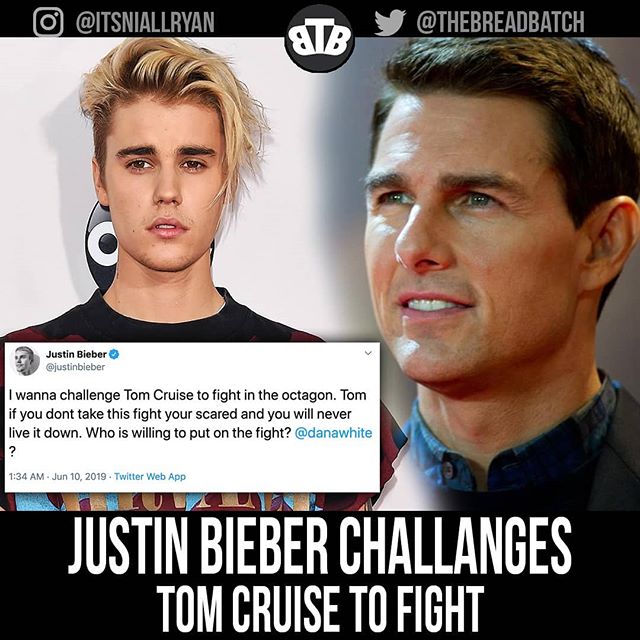 Justin Bieber thách thức Tom Cruise choảng nhau tại UFC
